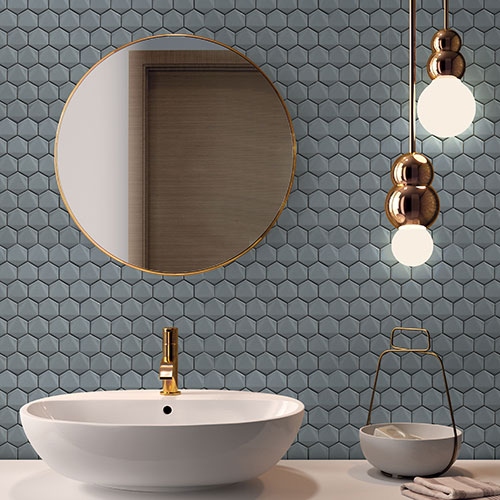 3d Hexagon Porselen Fayans Modelleri Koyu Gri