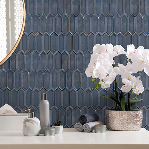 Small Picket Porselen Banyo Fayans Mavi